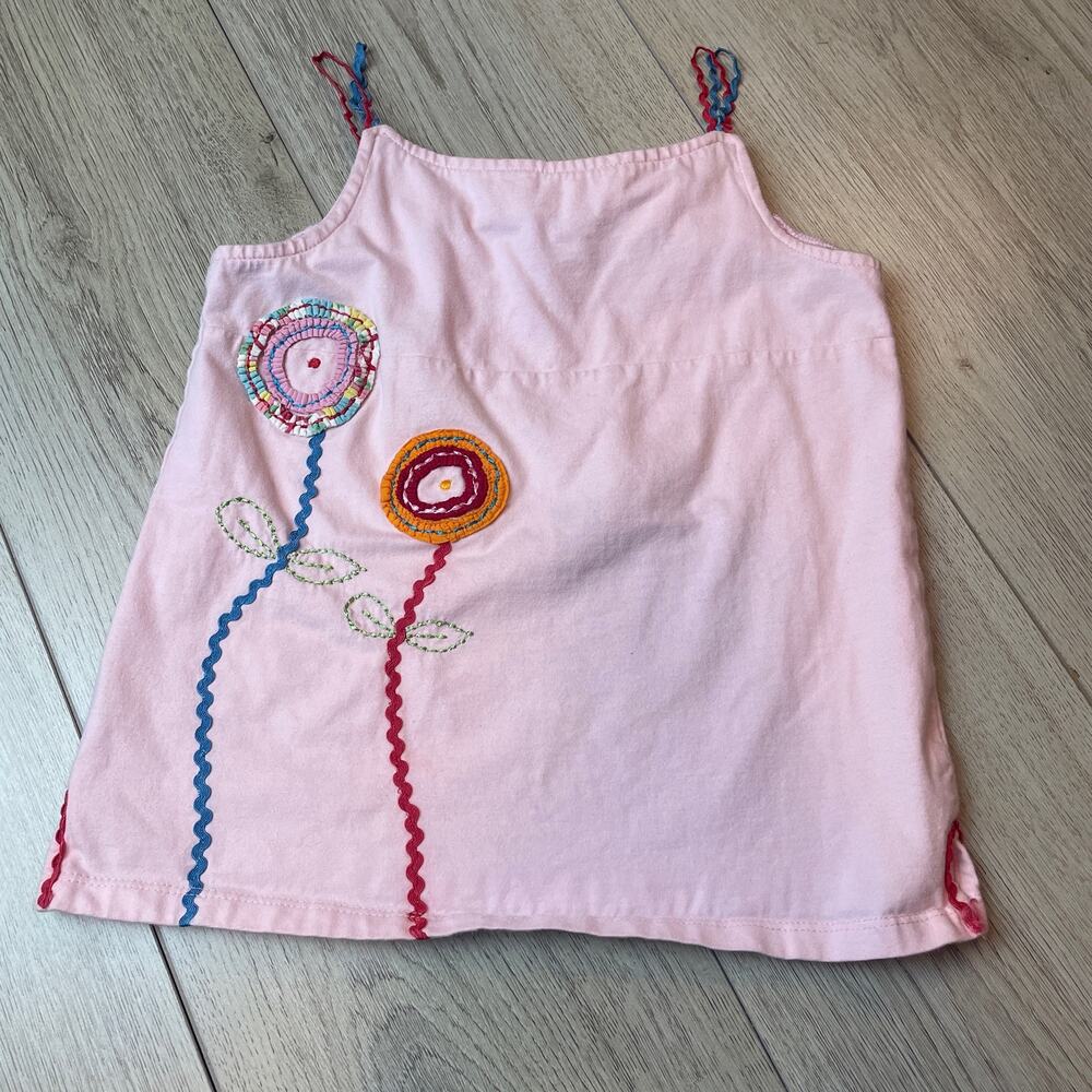 Girls Jane Seymour Pink Zig zag Rick Rack Embellished Tank